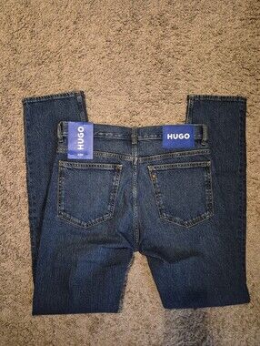 HUGO Boss Men’s Ash Slim Medium Blue Straight-Leg Jeans
